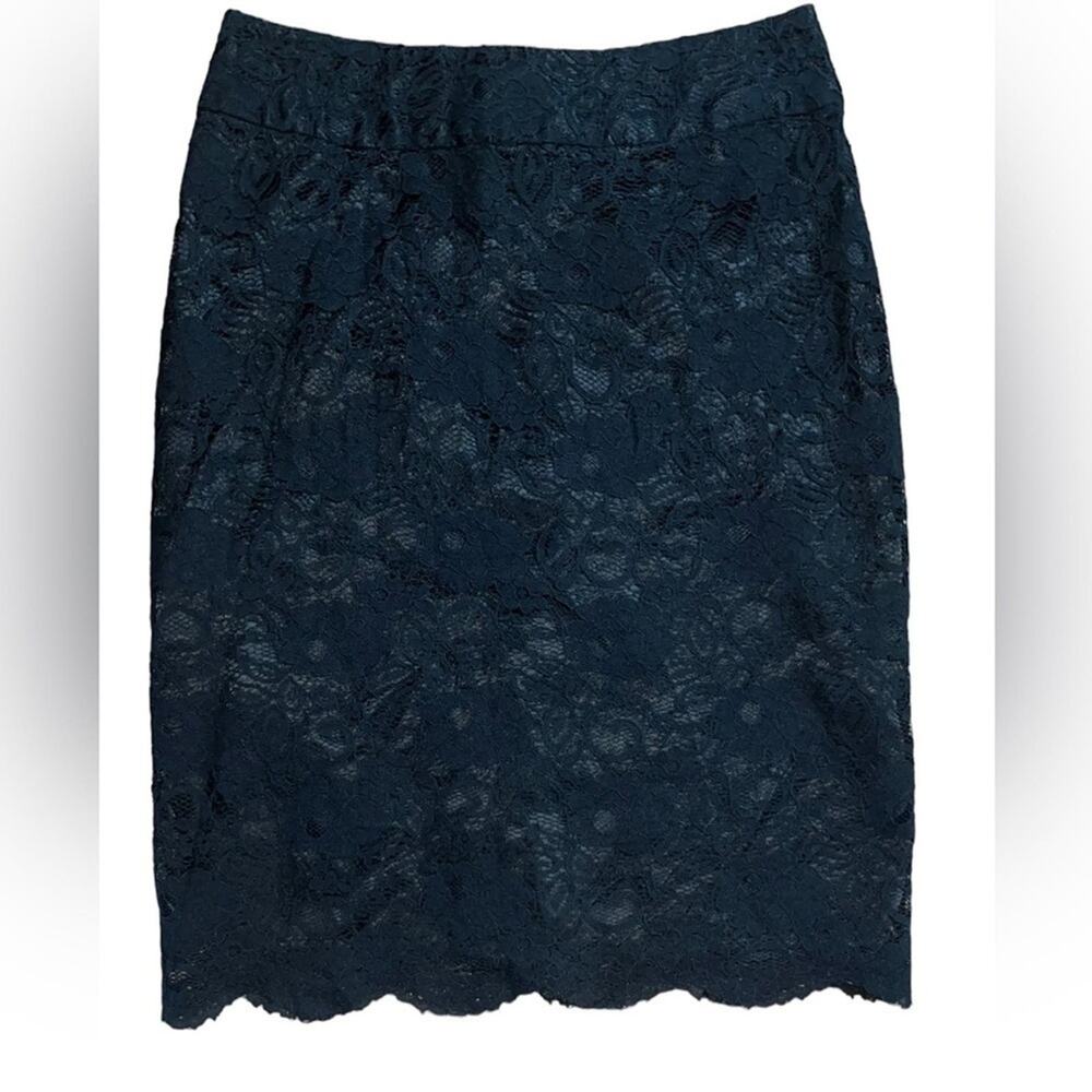 Banana Republic Pencil Skirt Womens Size 6 Black Lace Preppy Knee Length Career